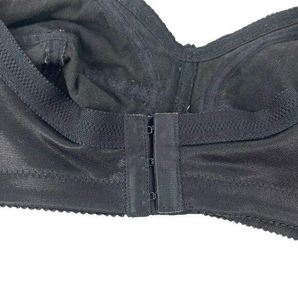 Isadora Paccini Bra Womens Size 34B Black Cotton Blend Floral Eyelete Wireless - Picture 6 of 9